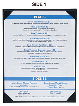 Leatherette Double-Sided Menu Boards